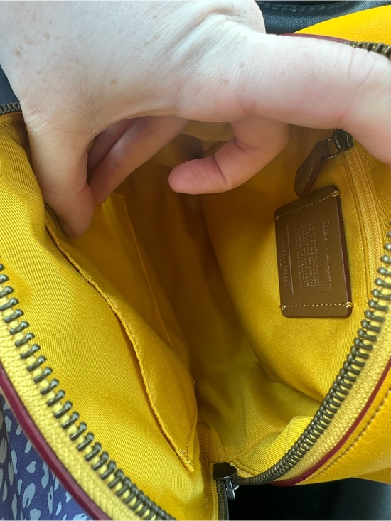 Coach Yellow and Black Mini Backpack with Leather Trim Mickey Skateboard Disney main image 2